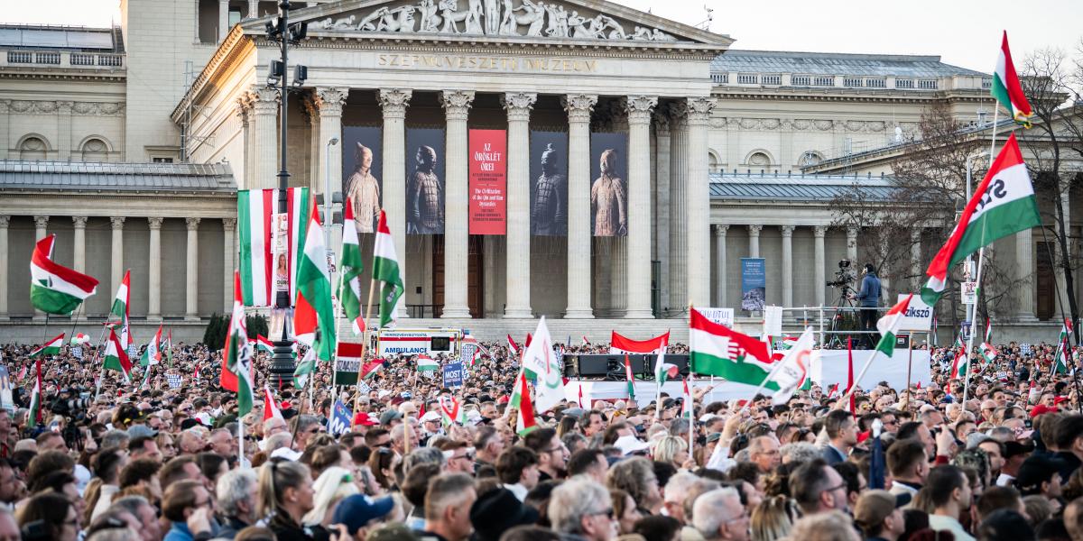 A Tisza Párt március 15-i rendezvénye a Hősök terén 