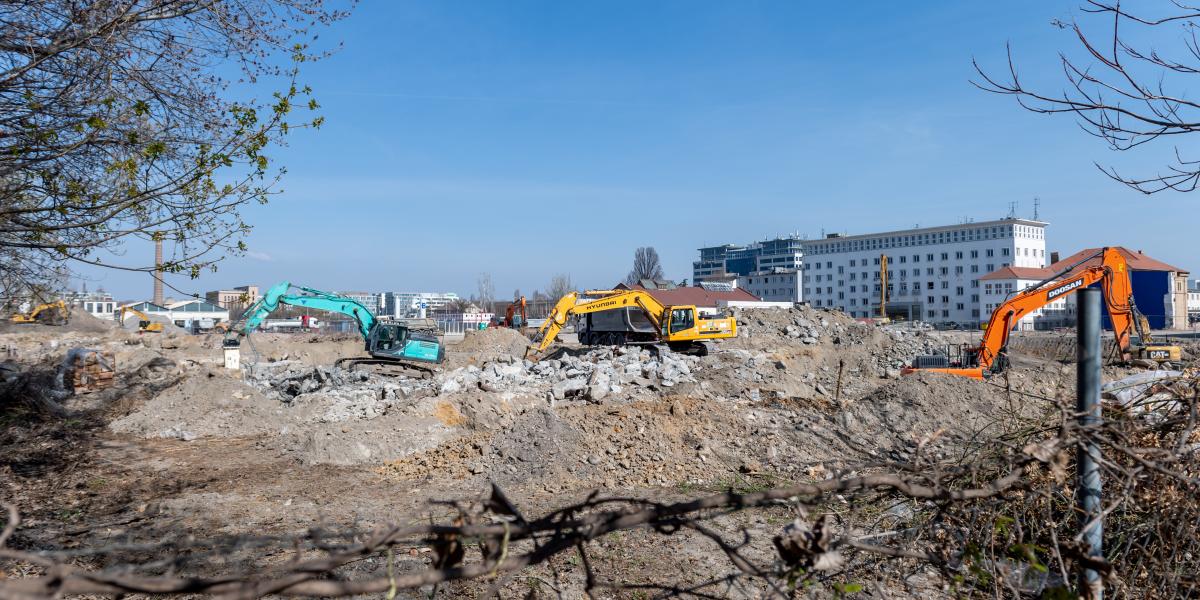  A Láng Negyed területe. Már megkezdődött az építkezés