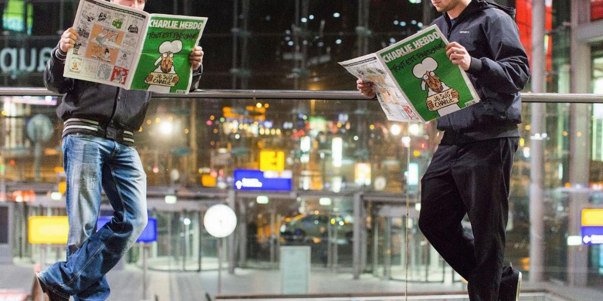 Hétvégén Berlinben is kapható volt a Charlie Hebdo legújabb száma FOTÓ: EUROPRESS/GETTY IMAGES/CARSTEN KOALL