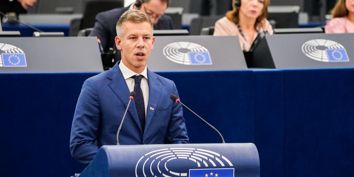 Magyar Péter az Európai Parlamentben – korábbi felvétel