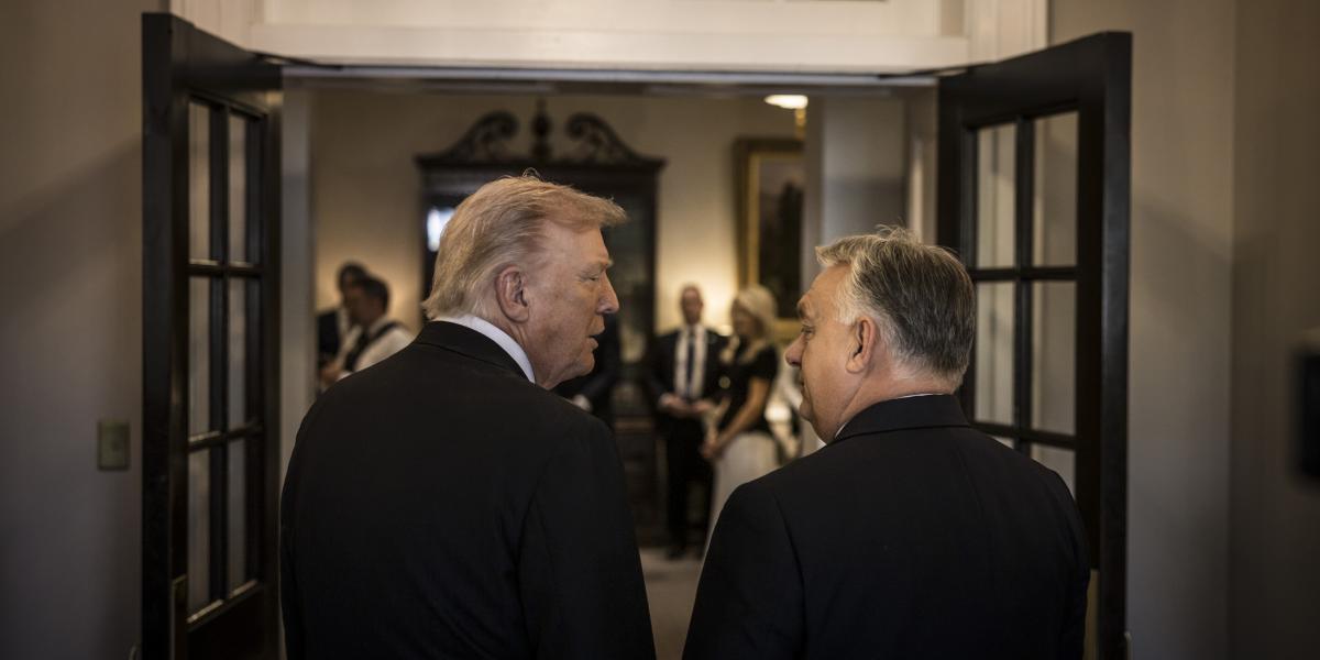 Donald Trump fogadja Orbán Viktort a Fehér Házban 2025. november 7-én 