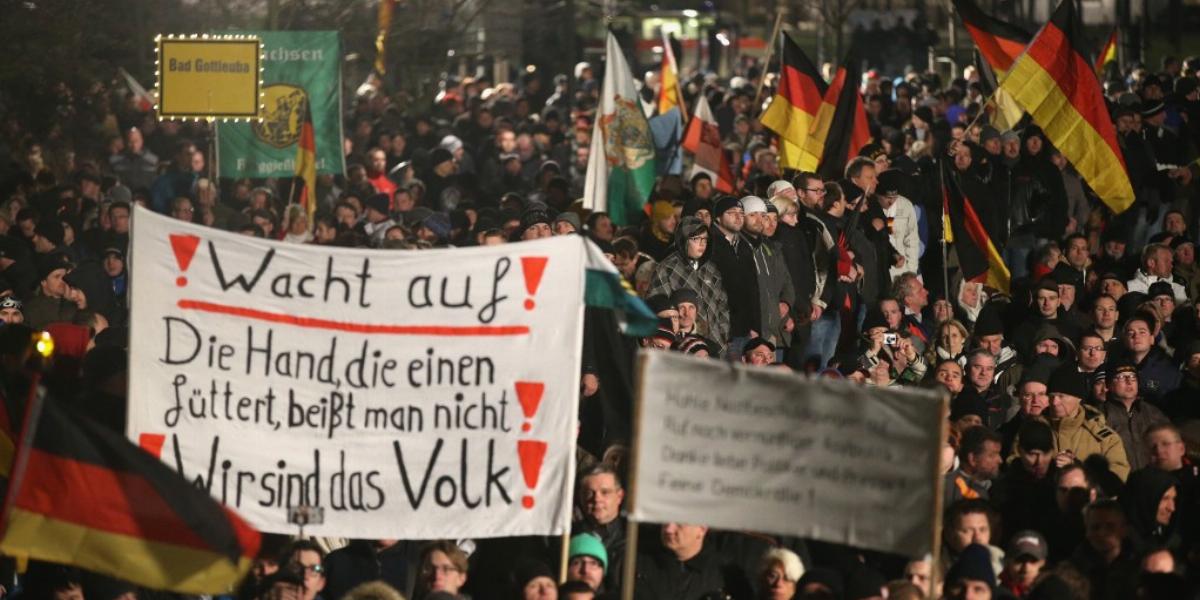 A német kormányzat számára is egyre nagyobb kihívást jelentenek a Pegida tüntetései FOTÓ: EUROPRESS/GETTY IMAGES/SEAN GALLUP