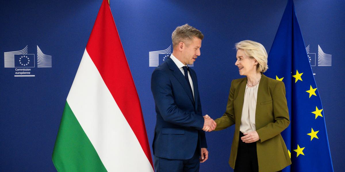 Magyar Péter és Ursula von der Leyen 2026. április 29-én