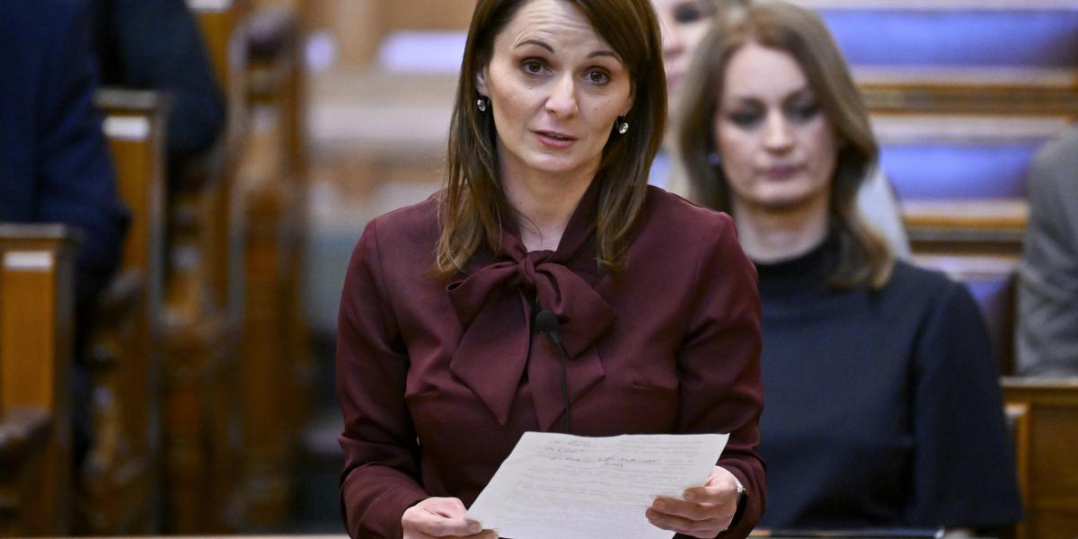 Lõrincz Viktória vidék- és településfejlesztési miniszter 2026. május 26-án a parlamentben