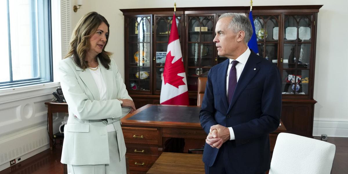Marc Carney és Danielle Smith albertai kormányzó találkozója Albertában