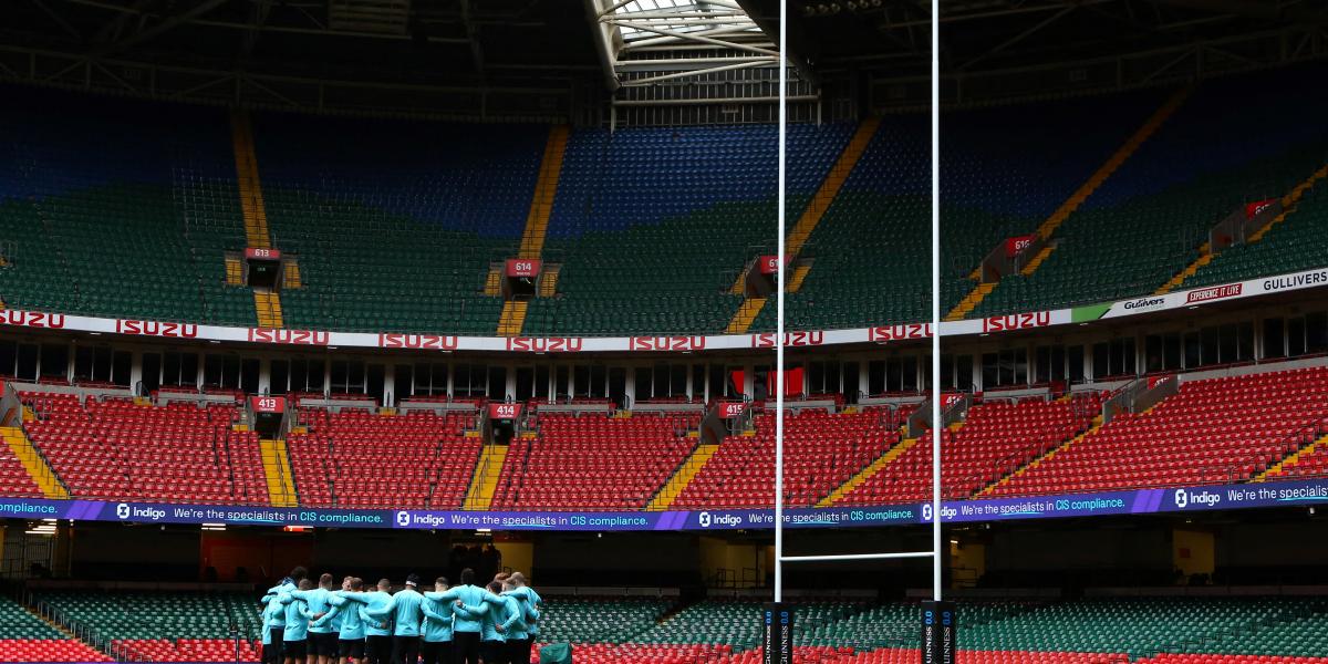 A mérkőzés helyszíne, a cardiffi Millennium Stadium