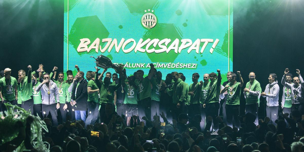 A bajnok Ferencváros sorozatban a hetedik, összességében a 36. bajnoki címet ünneplte 2025. májusában: lejtett a pálya