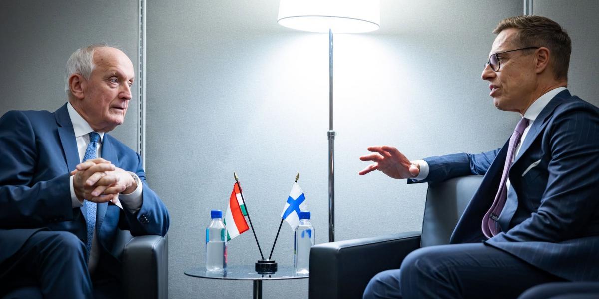 Baka András magyar és Alexender Stubb finn államfő