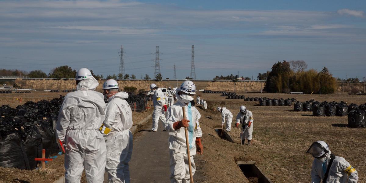 Japán,Tomioka 2015 március: szennyeződésmentesítés a Fukushima prefektúra területén Fotó: Ken Ishii / Getty Images