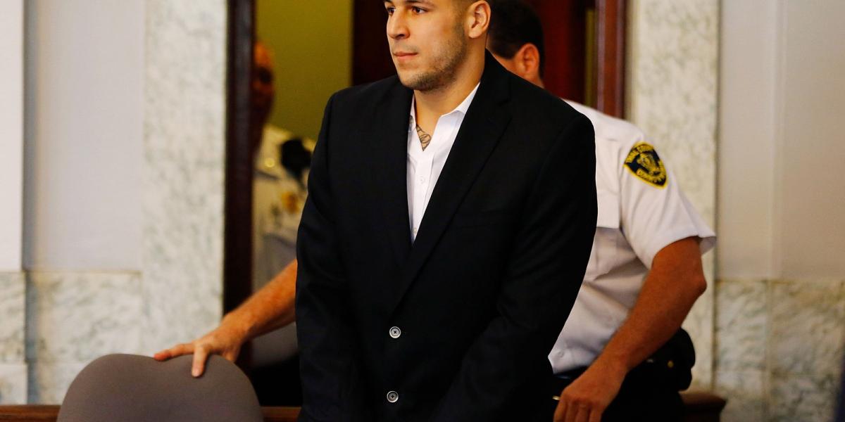 A képen Aaron Hernandez. FOTÓ: Jared Wickerham/Getty Images