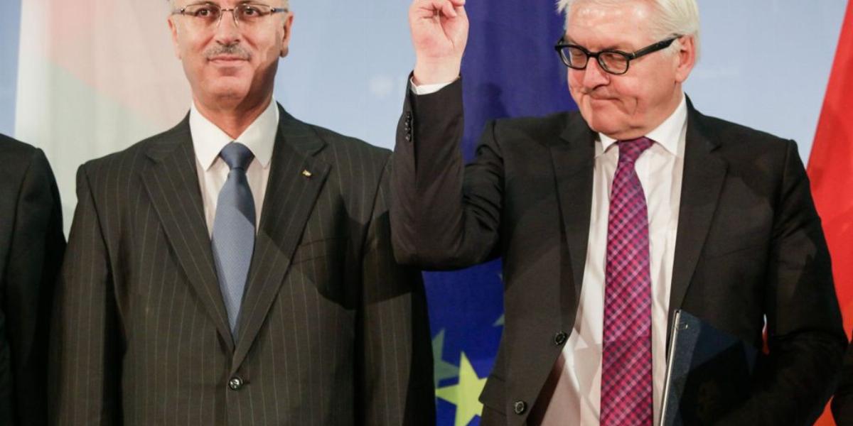 Rami Hamdallah Frank-Walter Steinmeier német külügyminiszterrel FOTÓ: EUROPRESS/GETTY IMAGES/CHRISTIAN MARQUARDT