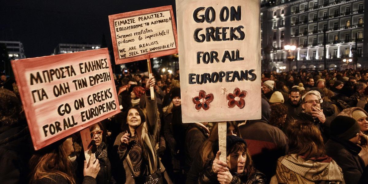 Egy korábbi demonstráció Athénban. FOTÓ: Milos Bicanski/Getty Images