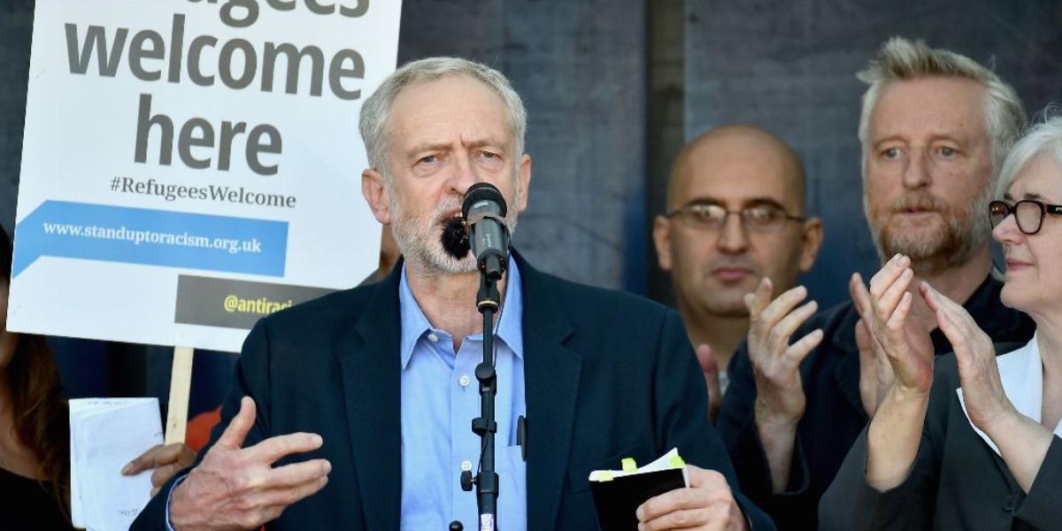 Az új elnök, Jeremy Corbyn szolidaritást hirdet a menekültekkel FOTÓ: EUROPRESS/GETTY IMAGES/JEFF J. MITCHELL