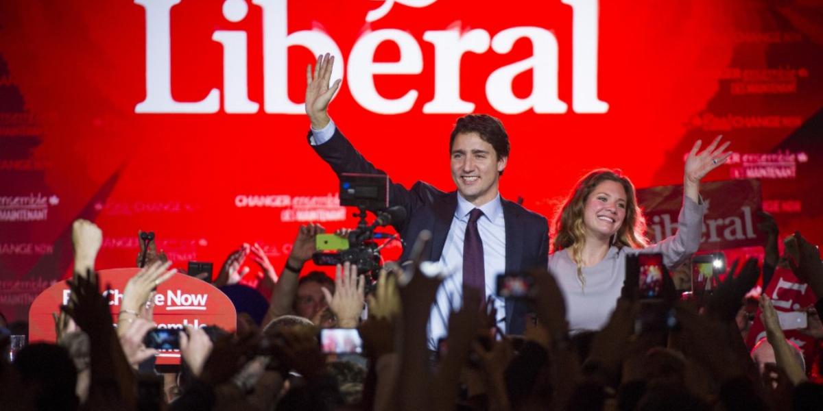 Egységre szólított fel a győzelmet ünnepelve Justin Trudeau FOTÓ: EUROPRESS/GETTY IMAGES/BLOOMBERG