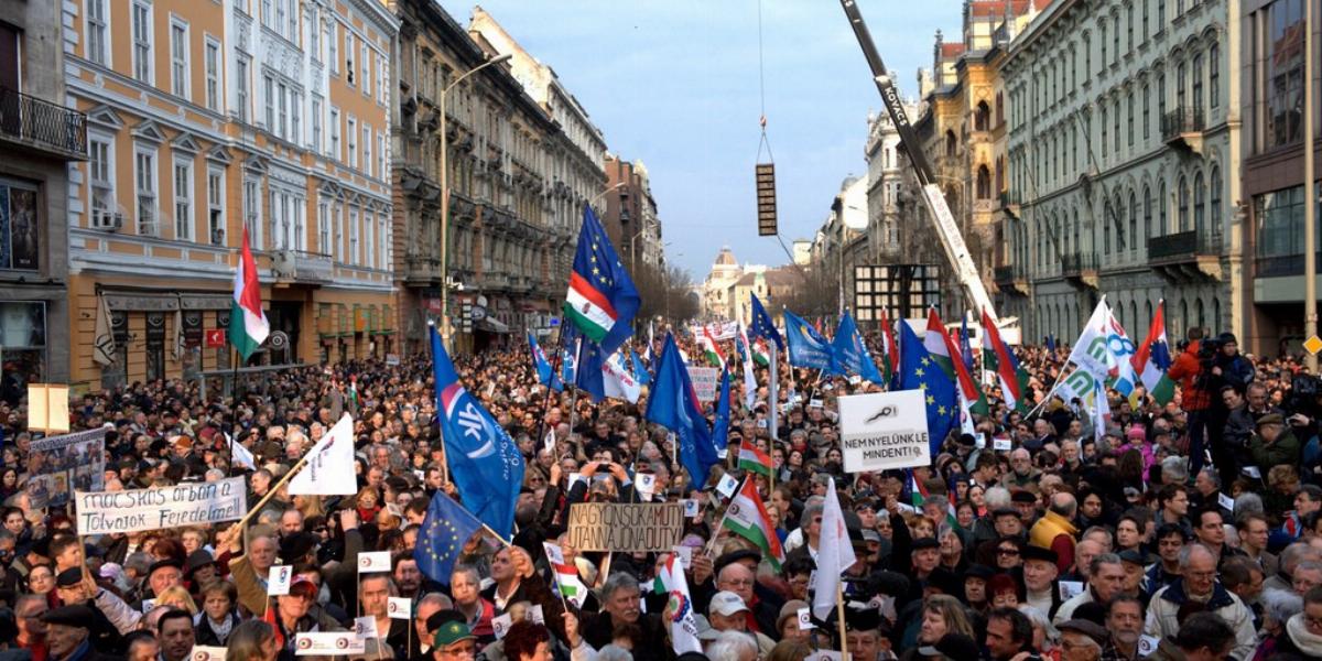 Így ünnepeltek/demonstráltak március 15-én Fotó: Tóth Gergő, Népszava