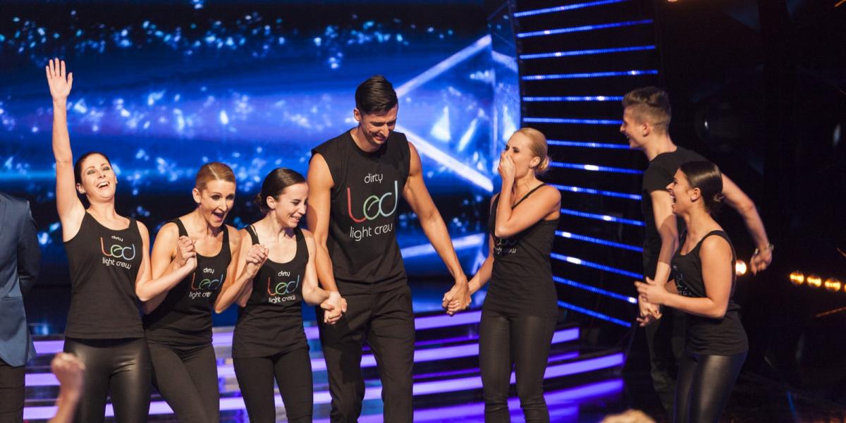 A magyar verseny, az első Hungary’s Got Talent győztese a Dirty Led Light Crew lett FORRÁS: RTL KLUB