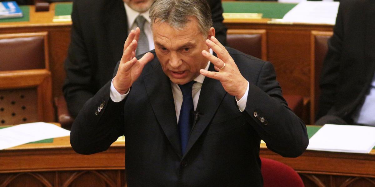 Orbán Viktor egy parlamenti beszéde közben FOTÓ: Molnár Ádám