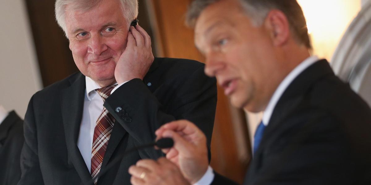 Korábbi felvétel Seehofer és Orbán miniszterelnökökről. FOTÓ:  Sean Gallup/Getty Images