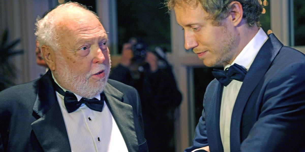 Andy Vajna és Nemes Jeles László az Oscar-gála előtt Hollywoodban. FOTÓ: Getty Images