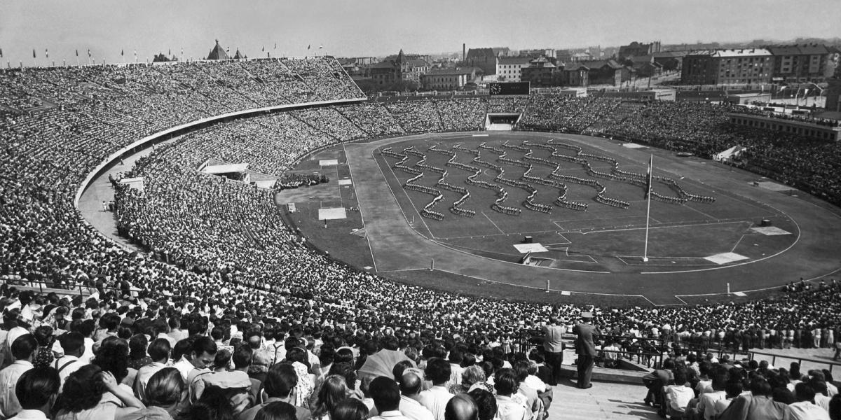 Több év csúszás után, 1953. augusztus 20-án adták át a Népstadiont FOTÓ: FORTEPAN/KOVÁCS JÓZSEF