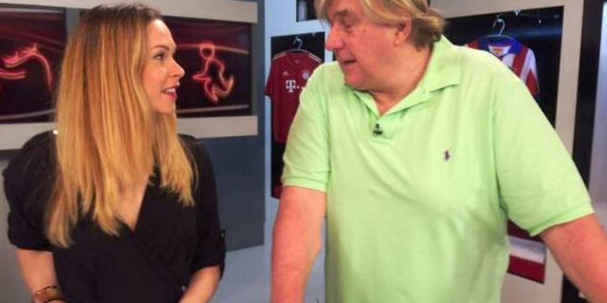 Gyenesei Leila és Csapó Gábor a Sport Tv műsorában. Forrás: Facebook/Sport TV