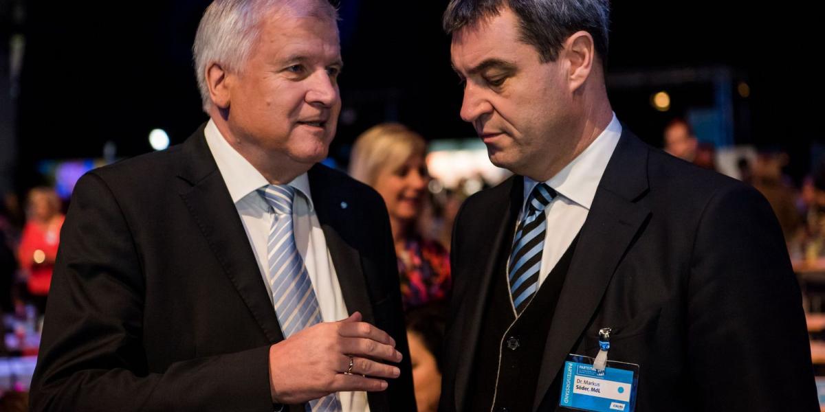 Horst Seehofer bajor miniszterelnök és Markus Söder bajor pénzügyminiszter FOTÓ: EUROPRESS/GETTY IMAGES/JOERG KOCH