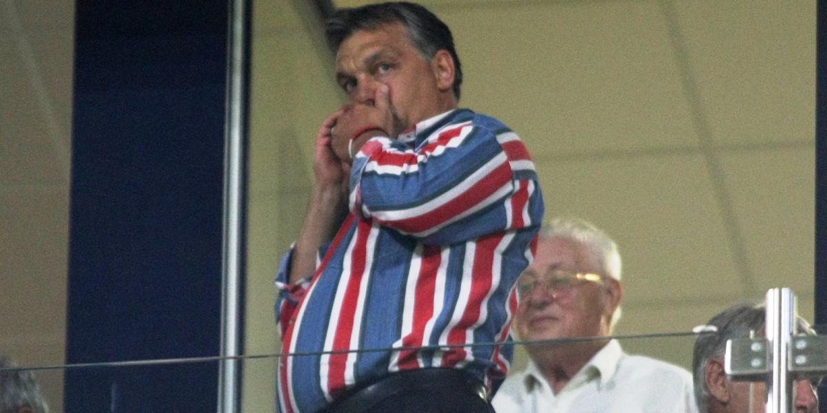 Orbán Viktor az UEFA Európa Liga egyik mérkőzésén. Korábbi felvétel. FOTÓ: Népszava