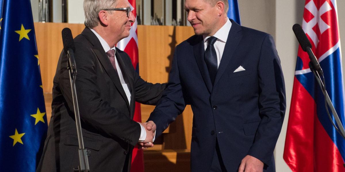 Jean-Claude Juncker és Robert Fico a szlovák EU-elnökség kezdetén Pozsonyban FORRÁS: EURÓPAI BIZOTTSÁG