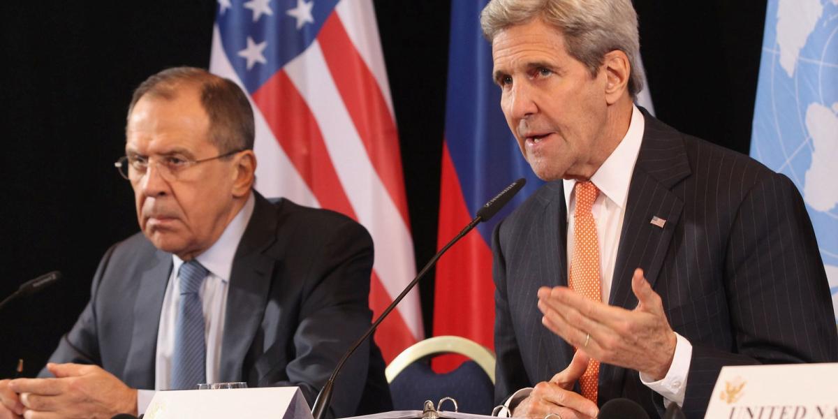 Szergej Lavros és John Kerry. FOTÓ: Alexandra Beier/Getty Images