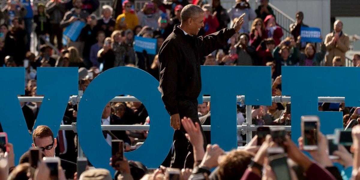 Barack Obama egy kulcsállamban, Ohióban biztatta szavazásra a demokratákat FOTÓ: EUROPRESS/GETTY IMAGES/JEFF SWENSEN