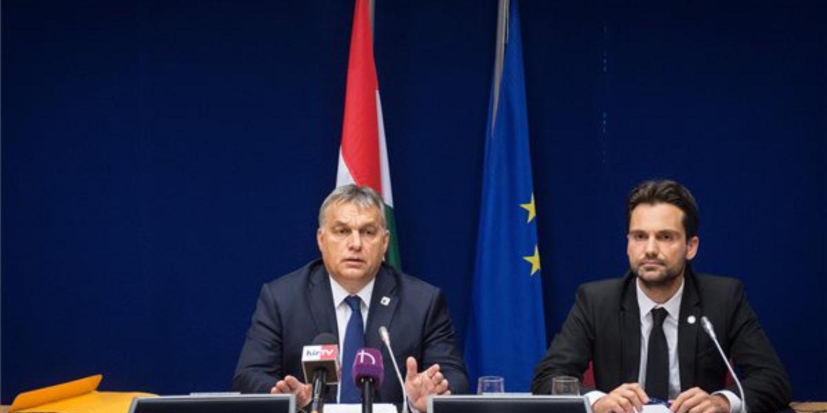 Orbán az uniós csúcs utáni sajtótájékoztatón is kapott kérdést a Népszabadságról MTI Fotó: Miniszterelnöki Sajtóiroda/Botár Gerg