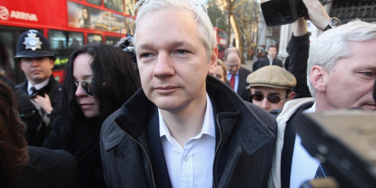 Assange Londonban FOTÓ: Getty Images, Oli Scarff