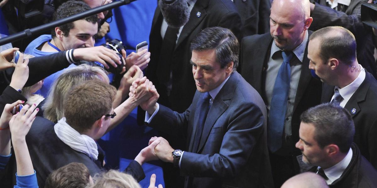 Francois Fillon ünnepelhetett. Fotó Getty Images, Francois Durand