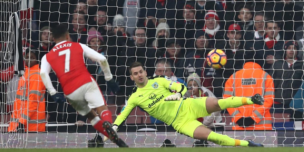 Alexis Sanchez, az Arsenal játékosának gólja. FOTÓ: Julian Finney/Getty Images