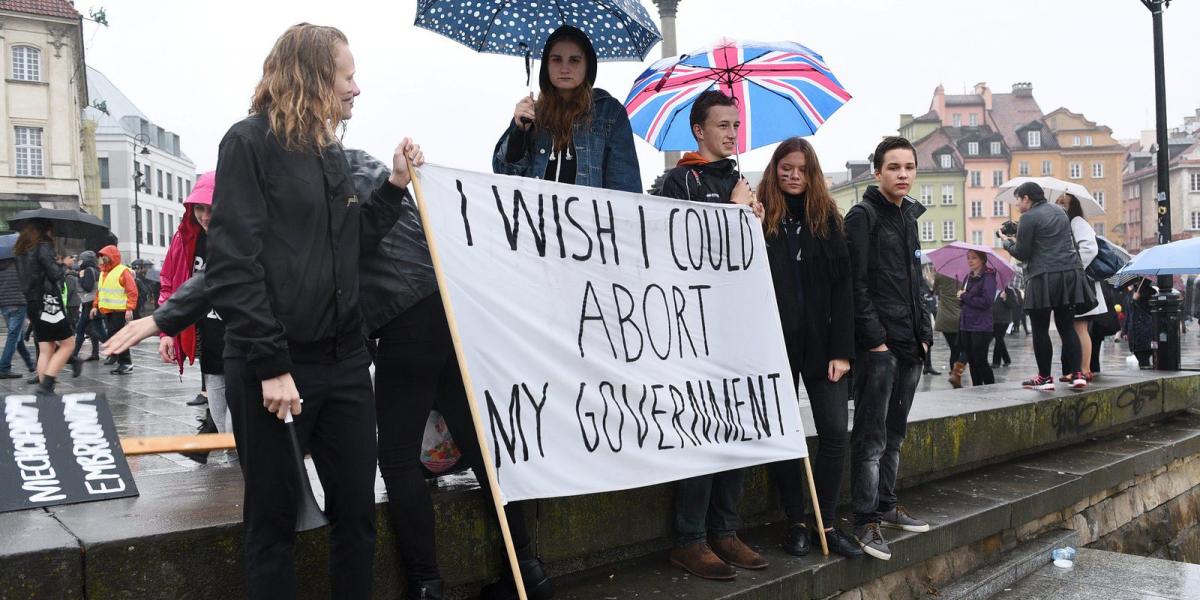 Varsó,2016 október - Fekete hétfő, országos tüntetés az abortusztilalom ellen  - Fotó: Darek Majewski / Getty Images