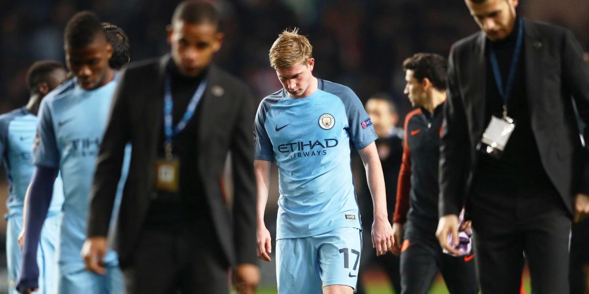 Kevin de Bruyne (középen) és a Manchester City elbúcsúzott a további küzdelmektől. FOTÓ: EUROPRESS/ GETTY IMAGES/MICHAEL STEELE