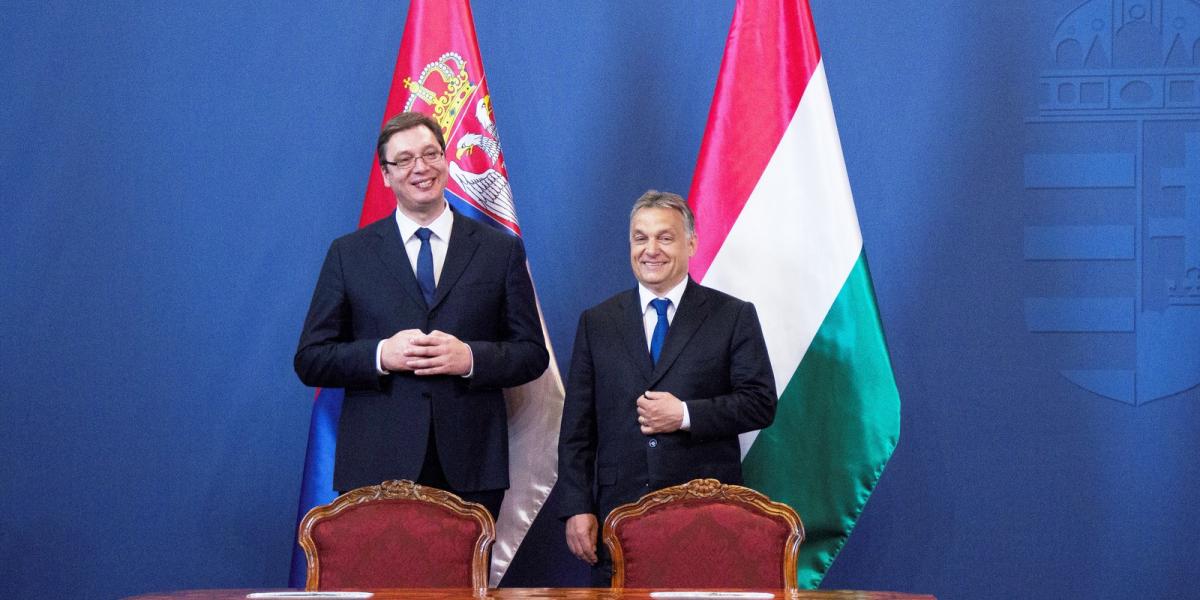 Orbán és Vucic korábbi közös sajtótájékoztatója FOTÓ: Molnár Ádám