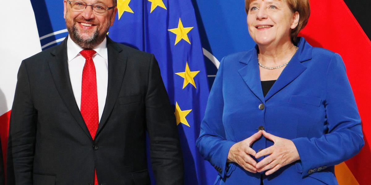 Schulz és Merkel FOTÓ: Michele Tantussi/Getty Images