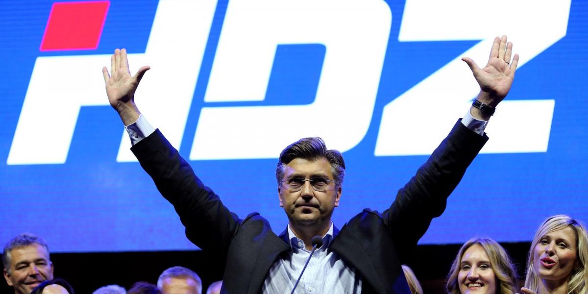 Andrej Plenkovic miniszterelnök, a HDZ elnöke FOTÓ: REUTERS/Antonio Bronic/File PictureRTSRLBI/File Photo