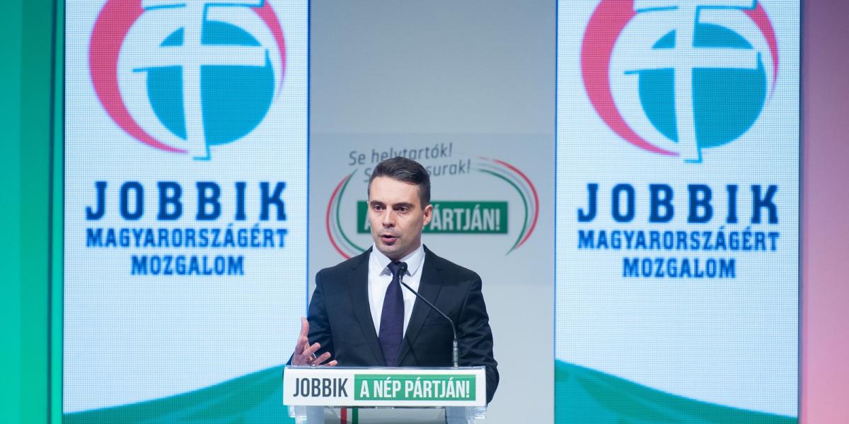 A pártelnök a Jobbik évadnyitó rendezvényén idén januárban. FOTÓ: Molnár Ádám