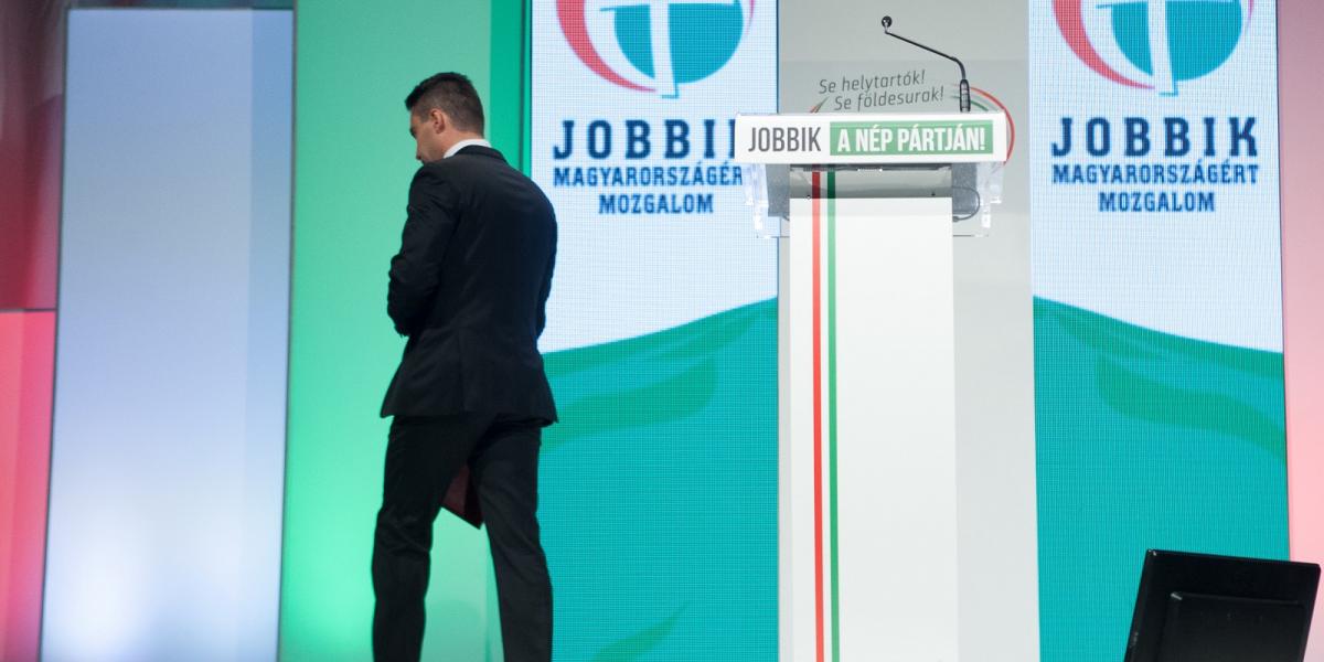 Vona Gábor a Jobbik évadnyitó rendezvényén. FOTÓ: Molnár Ádám