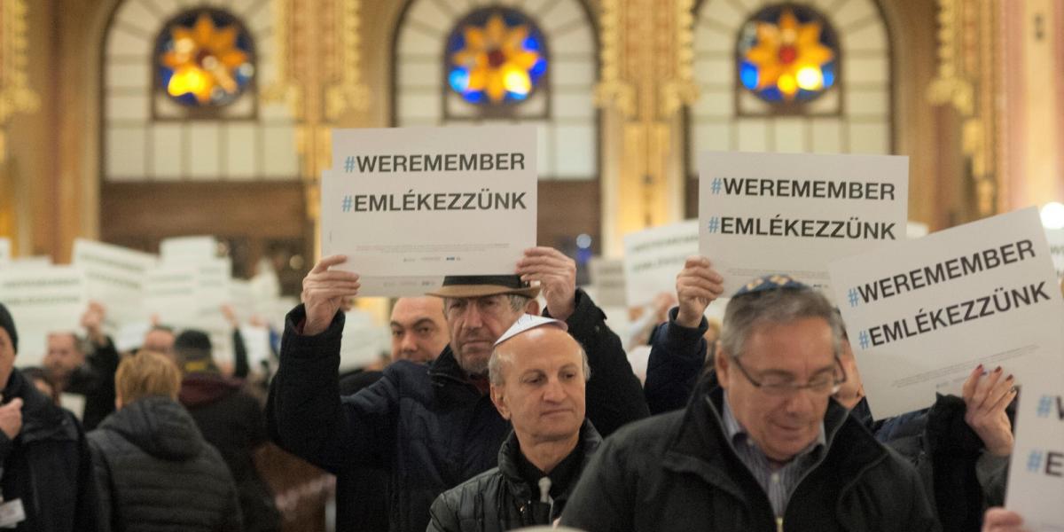 Megemlékezés a budapesti gettó felszabadításának 73-ik évfordulóján A Dohány utcai zsinagógában Fotó: Szergej Markoszov