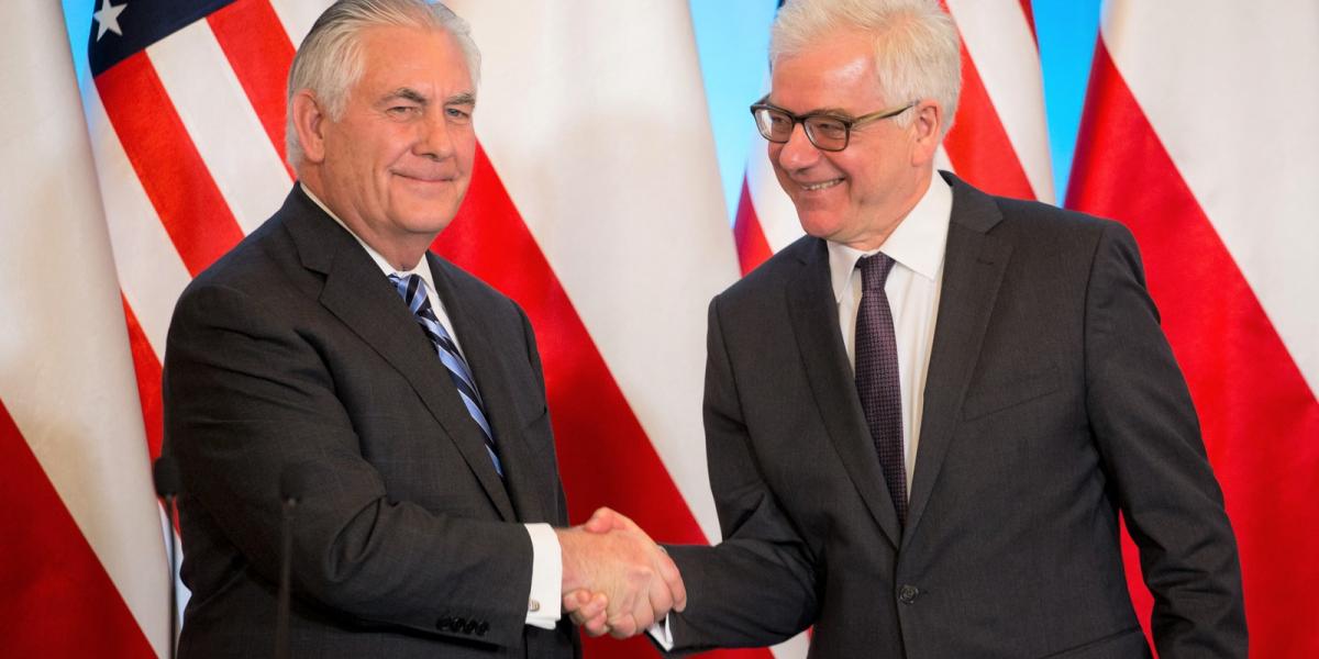 Tillerson és Czaputowicz - Kéz a kézben, Moszkvával szemben Fotó: AFP/Mateusz Wlodarczyk