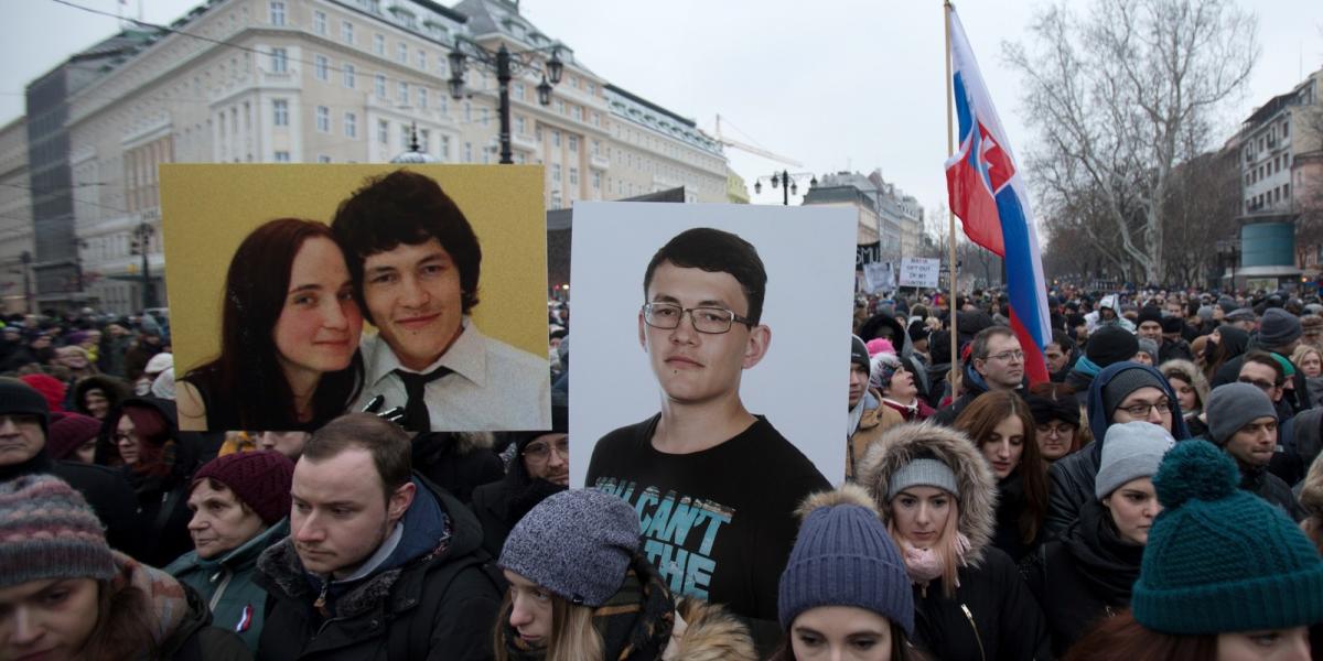 Tüntetés Pozsonyban, 2018. március 2. Fotó: ALEX HALADA / AFP