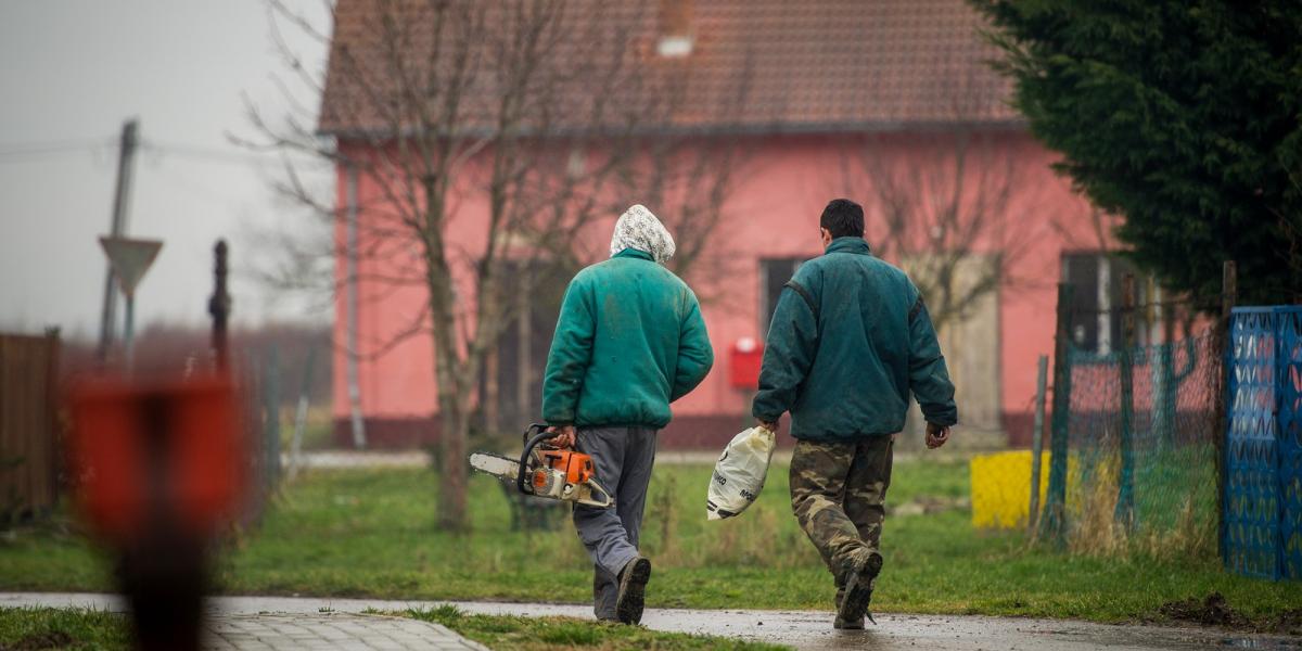 Közmunkások. Illusztráció: Népszava