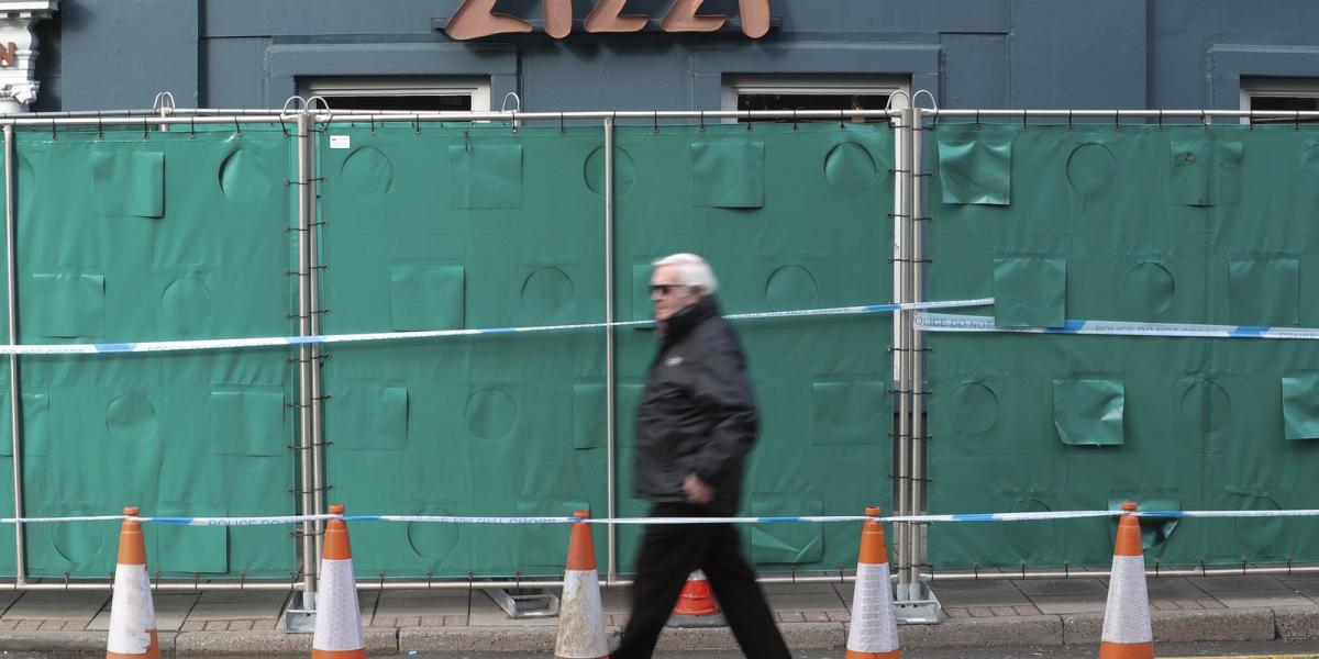 Salisbury egyik, a nyomozás miatt lezárt helyszíne. Fotó: Daniel LEAL-OLIVAS / AFP