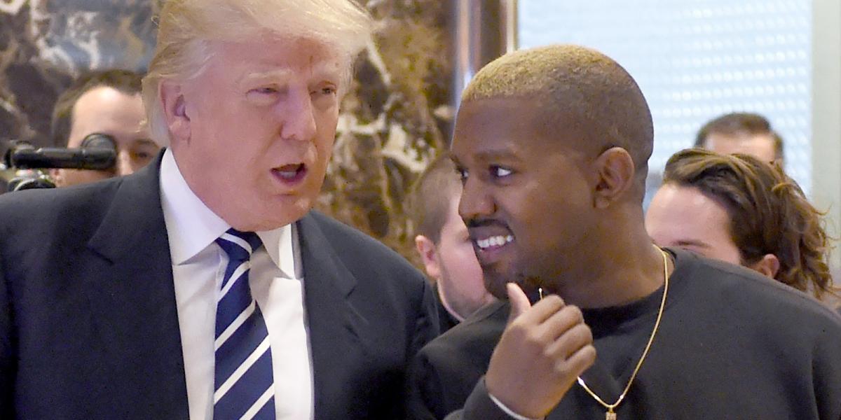 AZ ELNÖK BARÁTJA Donald Trump és Kanye West - FOTÓ: AFP/TIMOTHY A. CLARY