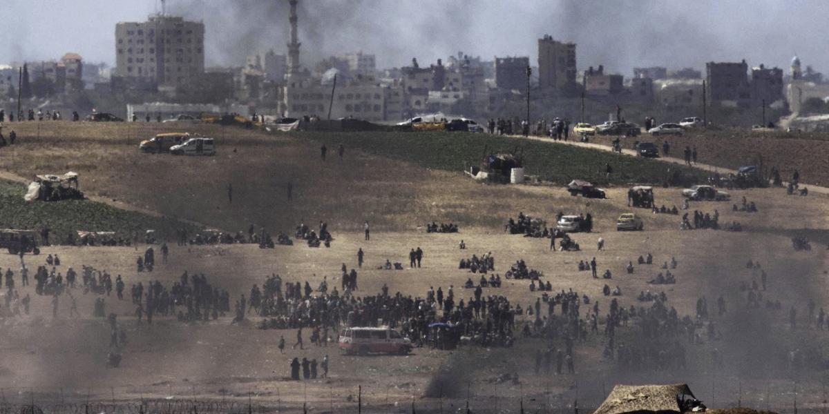 A gázai övezet és Izrael határa, 2018. május 14-én. Fotó: Mati Milstein / NurPhoto