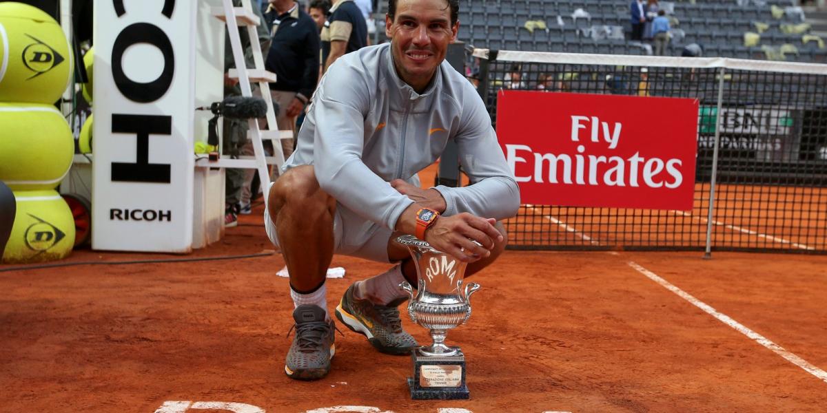 Rafael Nadal ünnepli a győzelmét Alexander Zverev ellen, Rómában. Fotó:CFP Fama / CrowdSpark/AFP