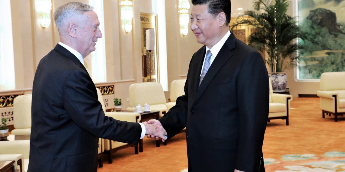 James Mattis és Hszi Csin-ping Pekingben, 2018. június 27-én. Fotó: LI GANG / XINHUA